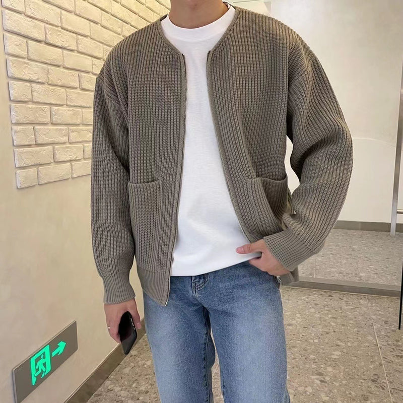 Fashion Trendy Ins Trendy Knitted Cardigan Men's Sweater - WOMONA.COM