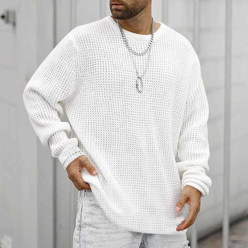 Long Sleeve Crew Neck Casual Men's Loose - WOMONA.COM