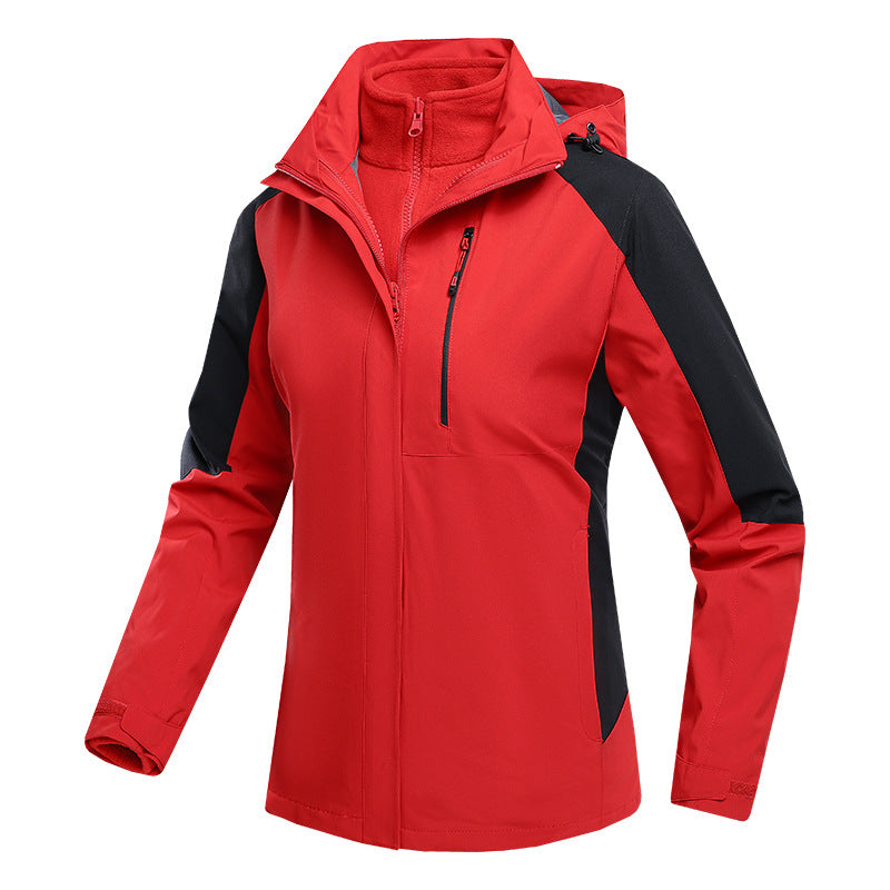 Three-in-one Waterproof Fleece-lined Thick Jacket - WOMONA.COM