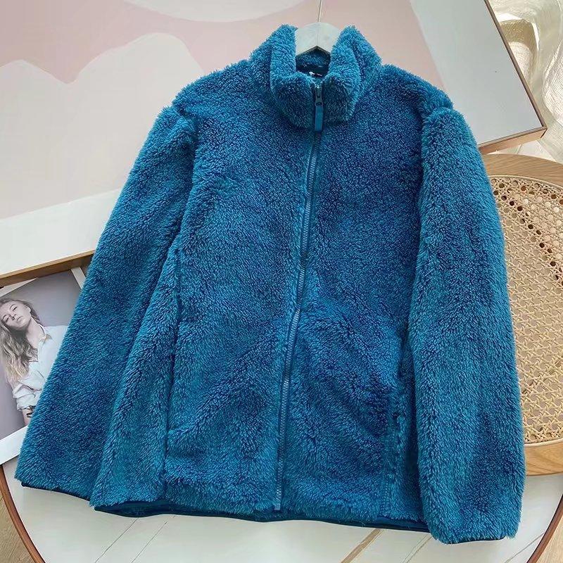 Men's Long Fleece Fleece Zipper Pure Warm Stand Collar Jacket - WOMONA.COM
