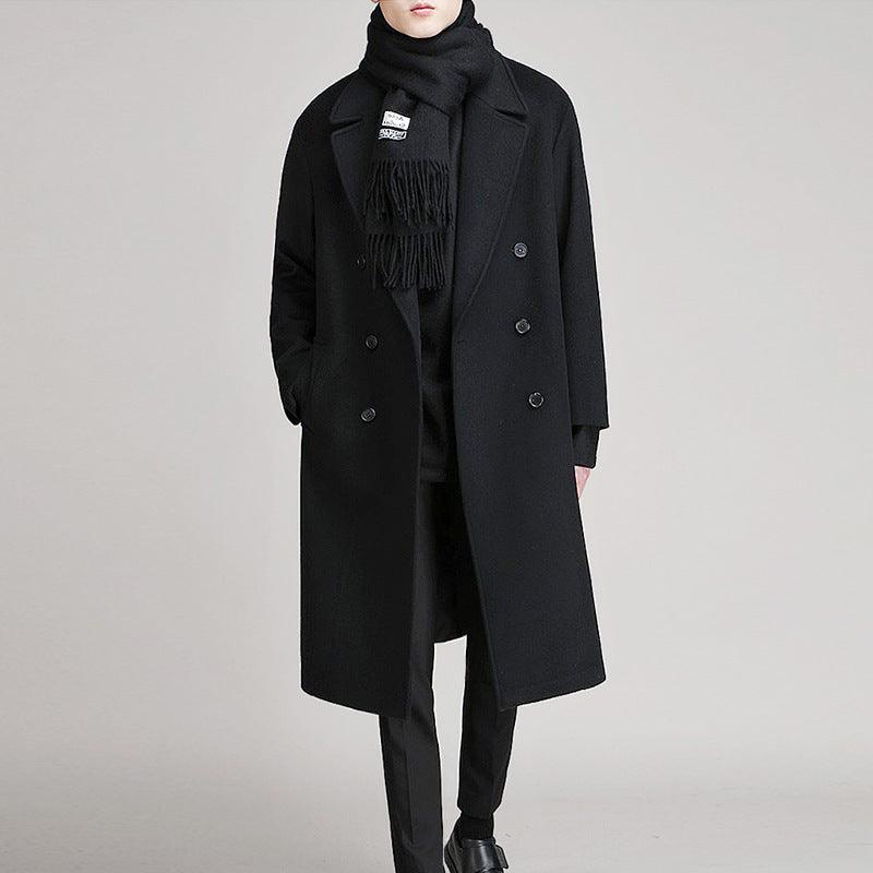 Men's Double-sided Fleece Coat Mid-length - WOMONA.COM