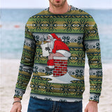 Men's Casual 3D Digital Christmas Printed Sweater - WOMONA.COM