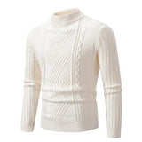 Men's Solid Color Stand Collar Sweater Sweater - WOMONA.COM