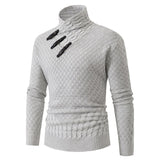 Men's Long Sleeve Half Turtleneck Knitted Sweater - WOMONA.COM