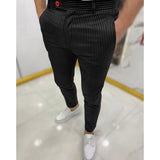 Thin Striped Slim Casual Pants Men - WOMONA.COM