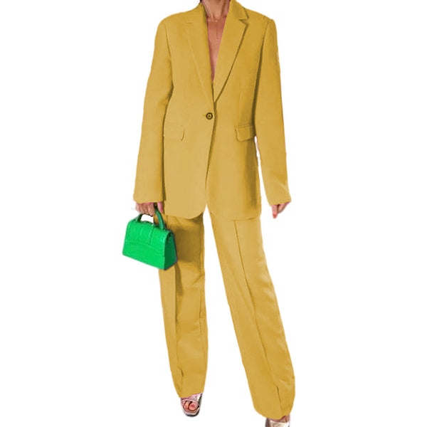 Stylish Temperament Long Sleeves Suit Cigarette Pants Suit - WOMONA.COM