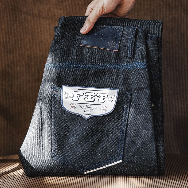 Jeans retro de trabajo rectos para hombre