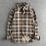 Fashionable Plaid Long-sleeved Shirt For Men