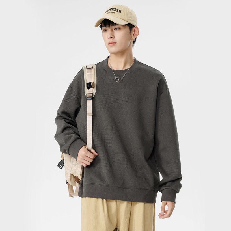 Round Neck Top Loose Casual Long Sleeves - WOMONA.COM