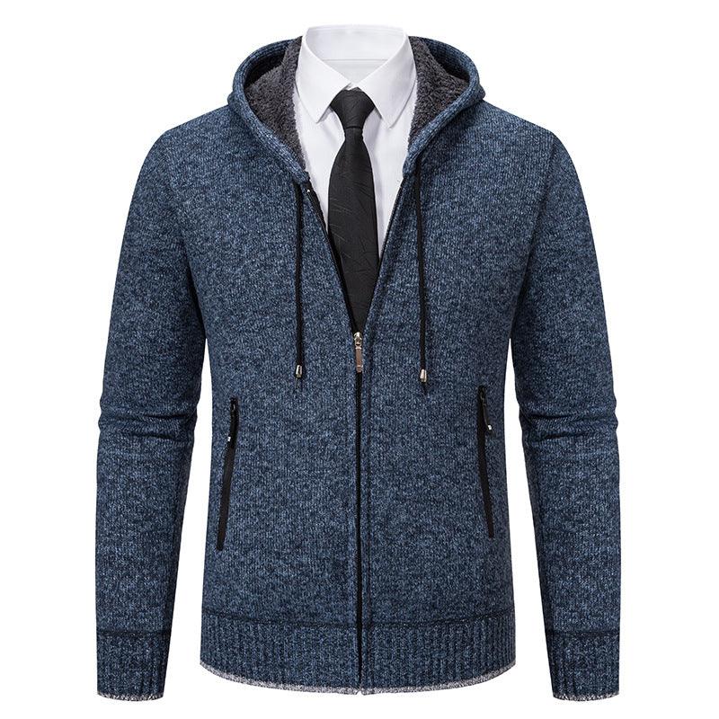 Men's Solid Color Cardigan Sweater - WOMONA.COM