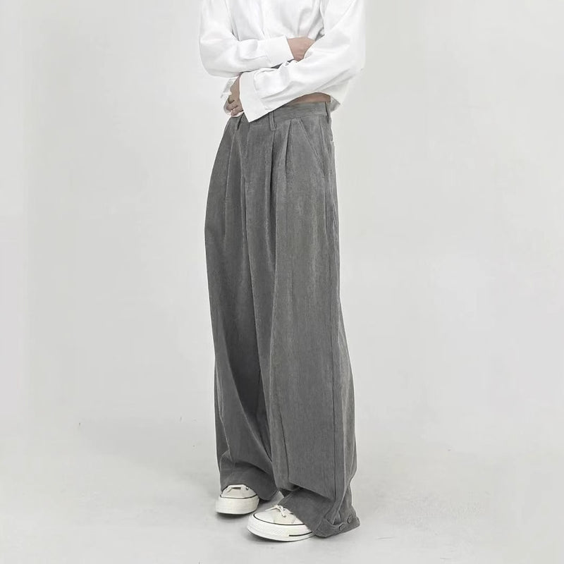Casual Men's Suit Pants Draping Effect Straight-through Loose Wide-leg Pants