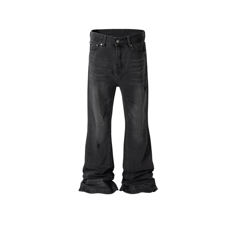 Pantalones vaqueros ajustados y arrugados para hombre