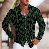 Colorful Printed Long Sleeve Lapel Shirt For Men - WOMONA.COM