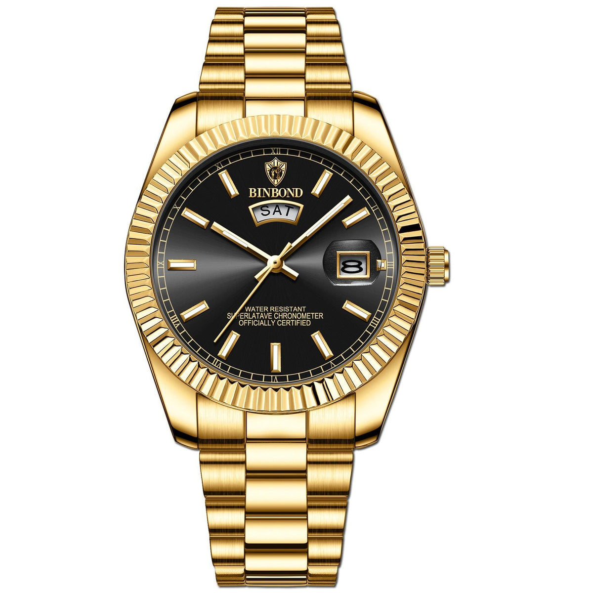 Steel Belt Waterproof Leisure Double Calendar Luminous Watch - WOMONA.COM