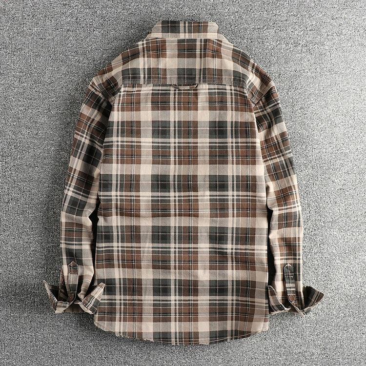 Fashionable Plaid Long-sleeved Shirt For Men