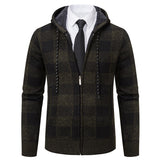 Men's Plaid Thickened Sweater Coat - WOMONA.COM