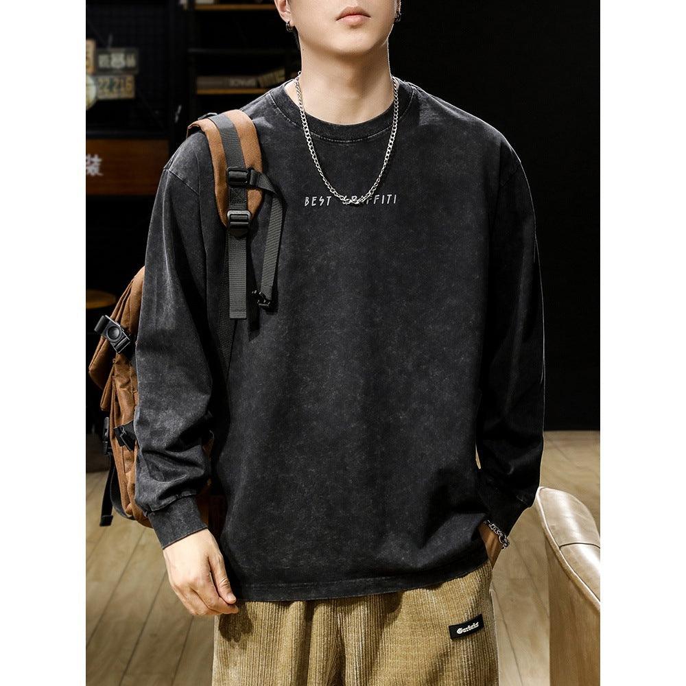 Vintage Long-sleeved T-shirt For Men - WOMONA.COM
