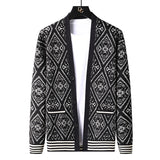 New Jacquard Cardigan V-neck Sweater Men