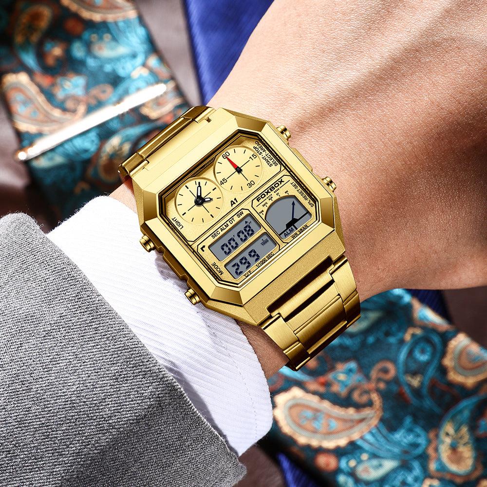Luminous Sports Chronograph-Style Watch with Alarm