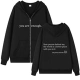 Sweatshirt Casual Drawstring Zipper Clothes