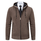 Men's Solid Color Sweater Cardigan Knitted Coat - WOMONA.COM