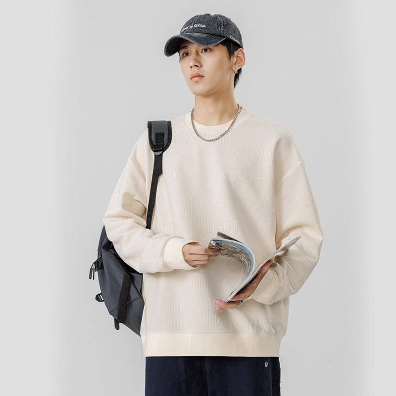 Round Neck Top Loose Casual Long Sleeves - WOMONA.COM