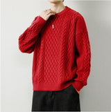 Round Neck  Men's Knitted Sweater - WOMONA.COM