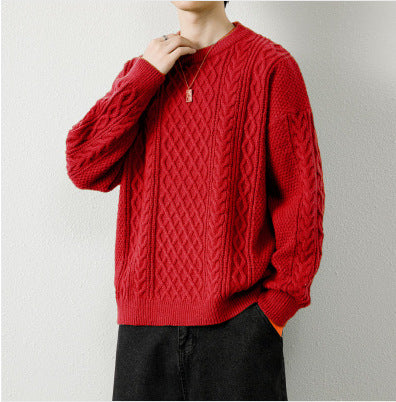 Round Neck  Men's Knitted Sweater