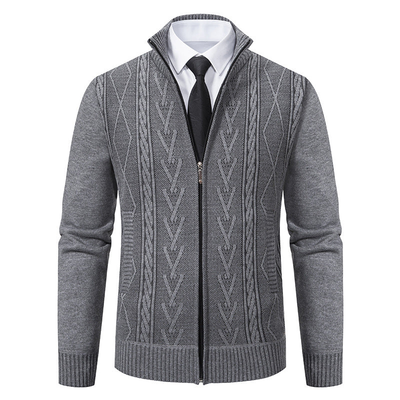 Men's Casual Stand Collar Sweater - WOMONA.COM