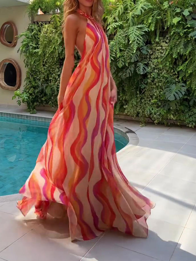Gradient Halter Backless Maxi Dress – product image 1