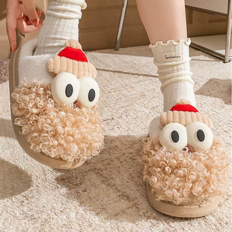 Cartoon Bearded Santa Claus Slippers Home