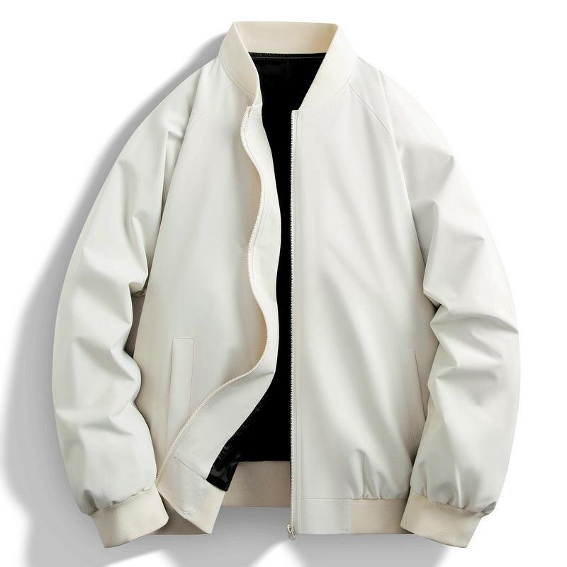 All-matching fall/winter jacket, white with stand collar, full zipper, side pocket