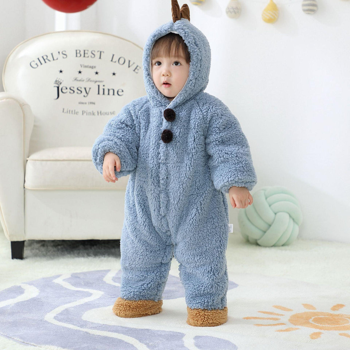 Simple And Cute Thick Warm Baby Onesies - WOMONA.COM