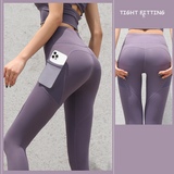 Gym Sport Seamless Leggings With Pockets Push Up High Waist Pants - WOMONA.COM