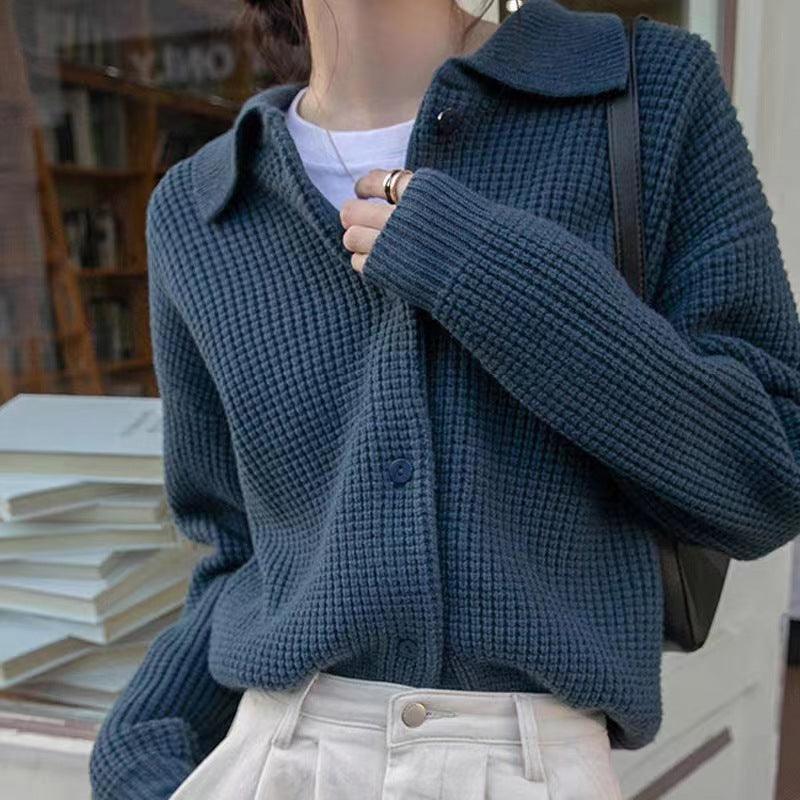 Loose-fitting Versatile Sweater Knitted Cardigan - WOMONA.COM