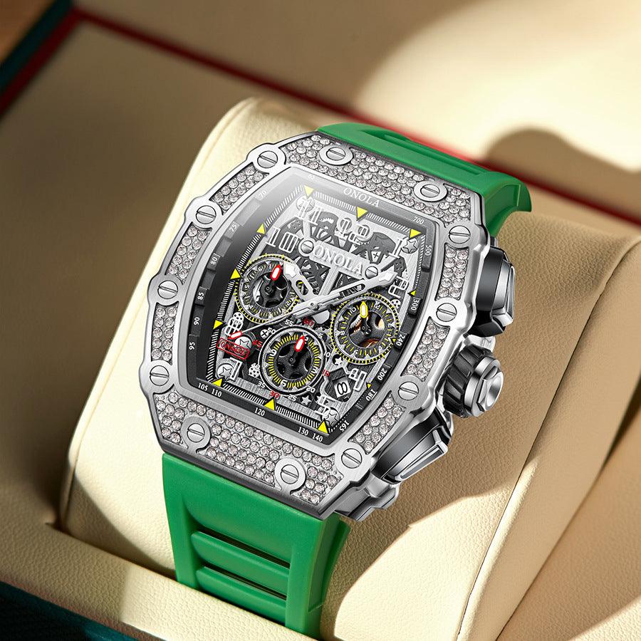 Full Diamond Fashion New Multi-functional Mechanical Watch - WOMONA.COM