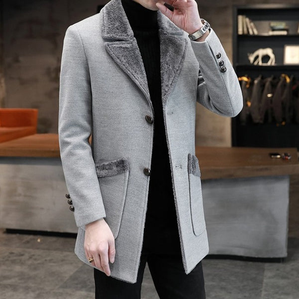 Fur And Leather Overcoat Male - WOMONA.COM