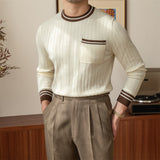 Crew Neck Long Sleeve Sweater Pullover - WOMONA.COM