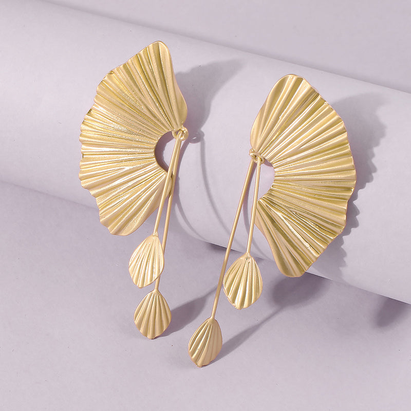 Scallop Leaf Earrings - WOMONA.COM