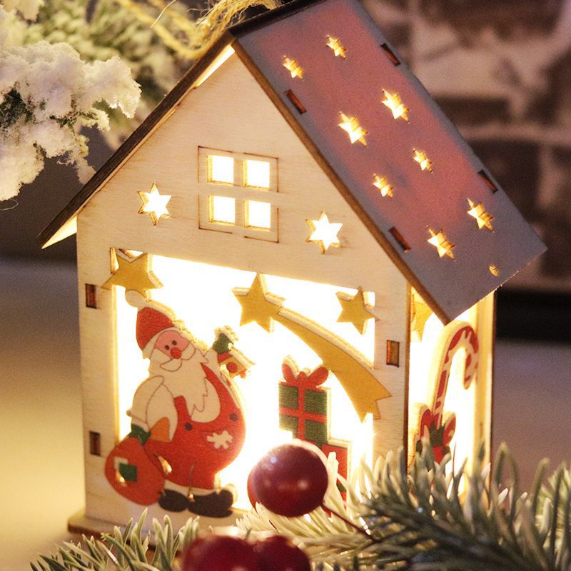 Luminous Christmas Decorations Christmas Wood With Lights - WOMONA.COM