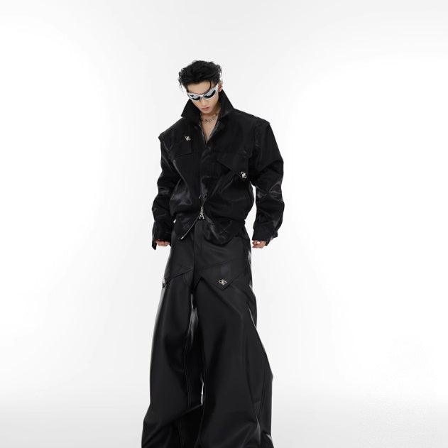 Streamer Liquid Padded Shoulder Short Jacket - WOMONA.COM