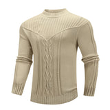 Fashion Men Solid Color Warm Jacquard Men Sweater - WOMONA.COM