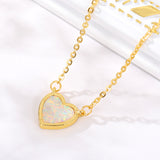 Romantic Heart Necklace Copper Zircon Pendant Necklace - WOMONA.COM