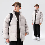 Men's Thickened Cotton Coat Stand Collar Bread Suit - WOMONA.COM