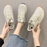 Breathable Low Top Flat Bottom Female Lace-up Casual Shoes - WOMONA.COM