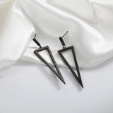 New Metal Black Triangle Earrings - WOMONA.COM