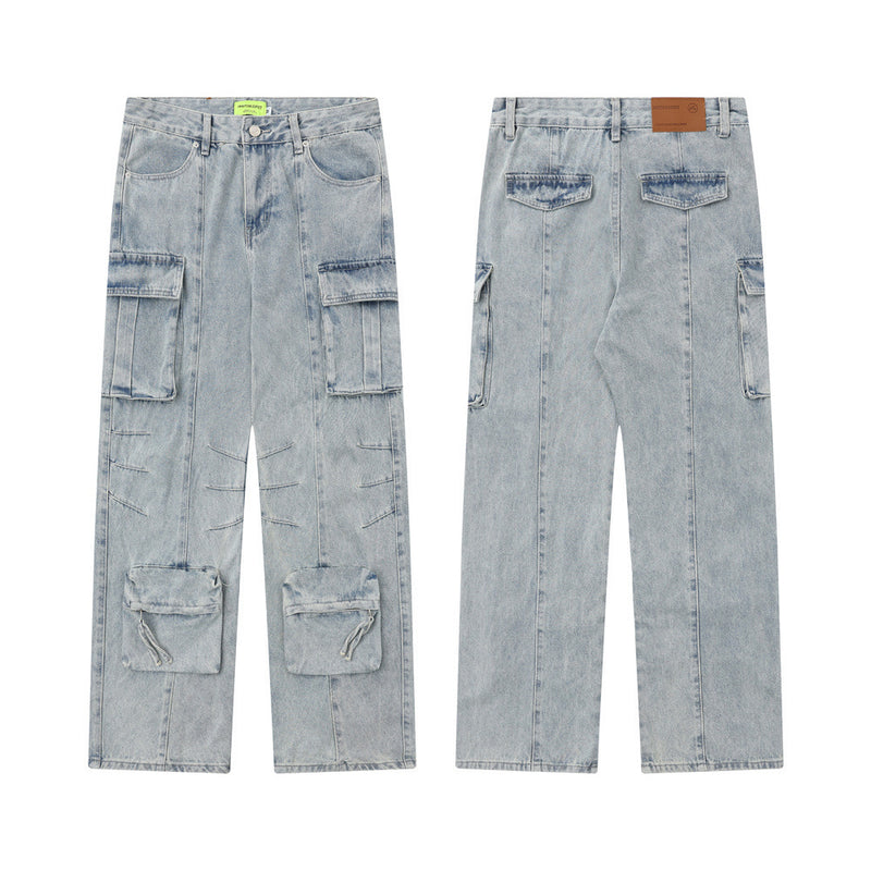 Multi-Pocket Workwear Jeans For Men And Womena - WOMONA.COM