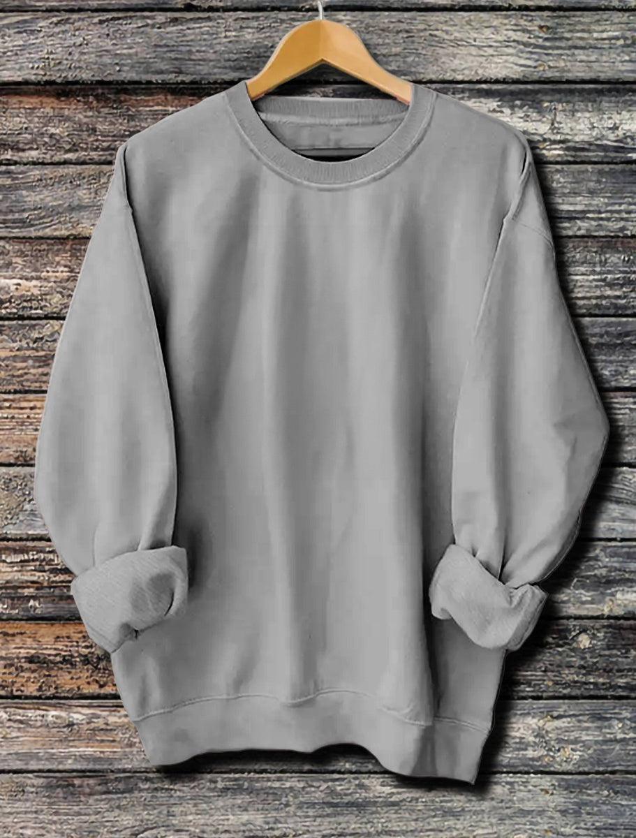 Men's Solid Color Light Plate Long Sleeved Sweatshirt - WOMONA.COM