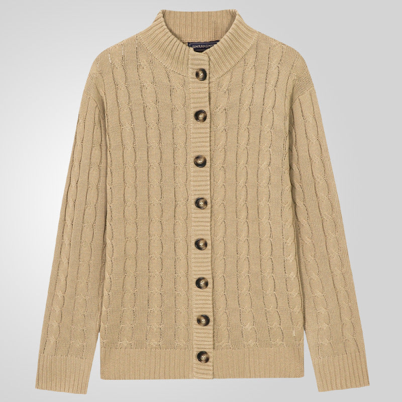 European And American Leisure Stand Collar Sweater Coat