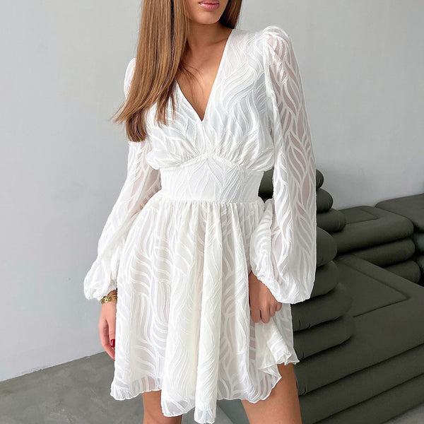 Women's Fashionable French Jacquard Waist A- Line Skirt - WOMONA.COM